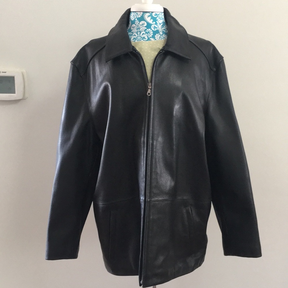 Charles Klein Men’s Leather Jacket Black XL